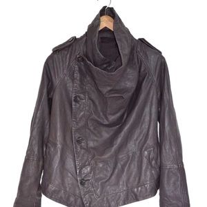 All Saints Whitton Leather Jacket- UK8